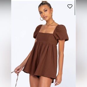 PRINCESS POLLY LORNA ROMPER BROWN